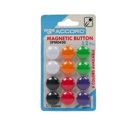 Boutons pressions magnétiques | 6 couleurs assorties | Lot de 12