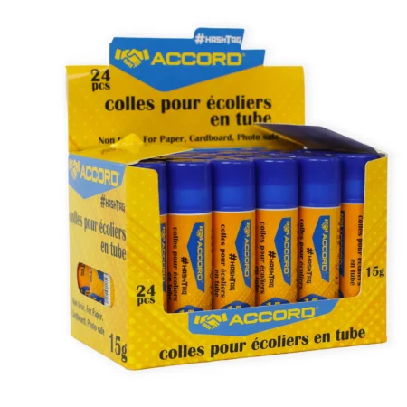 Lot de 24 Colles Scolaires ACCORD en Tube – 15g
