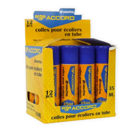 Lot de 12 Colles Scolaires ACCORD en Tube – 35 ml
