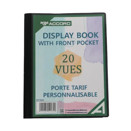 Classeur à vues plastifiées avec poche avant | 20 pages