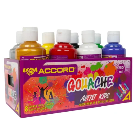 Gouache lavable prête à l'emploi | Lot de 8 flacons de 250ml