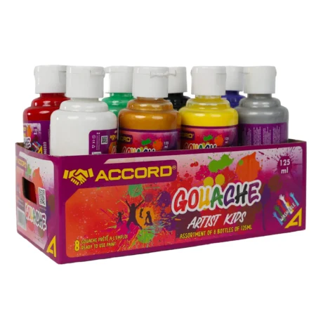 Gouache lavable prête à l'emploi | Lot de 8 flacons de 125ml