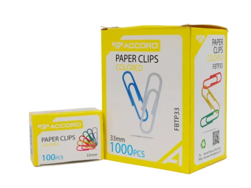 TROMBONES PLASTIFIEES COULEUR 33MM ACCORD