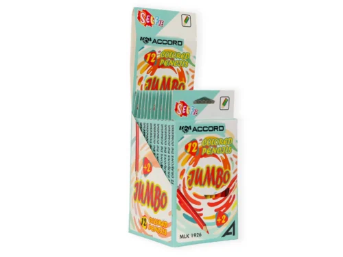 12 CRAYONS DE COULEUR LONG JUMBO ACCORD