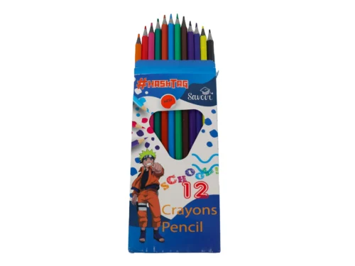 CRAYONS DE COULEURS 12 LONG HEX HASHTAG ACCORD