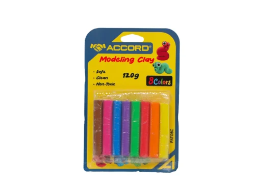 PATE A MODELER 8 COULEURS EN BLISTER 120G ACCORD