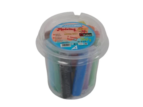 PATE A MODELER 12 COULEURS EN POT 150G+2MOULES ACCORD