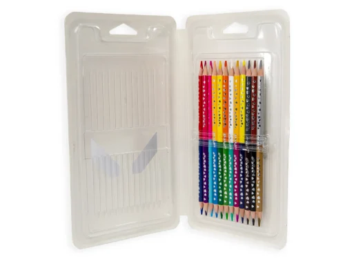 12 CRAYONS DE COULEUR LONG DUO SELFIE 360