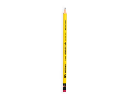 CRAYONS HB2 TRIANGULAIRE AVEC GOMME ACCORD