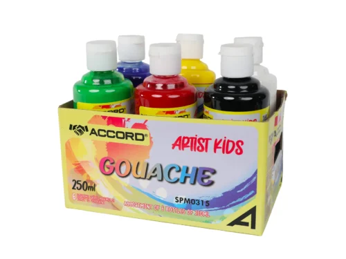 GOUACHE 250ML MIX COULEUR PRESENTOIR 6 ACCORD