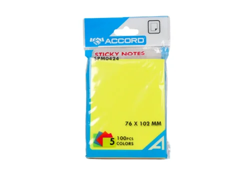 POST IT 76*102 5 COULEURS 100F FLUO ACCORD