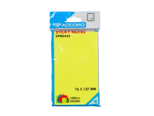 POST IT 76*127 5 COULEURS 100F FLUO ACCORD