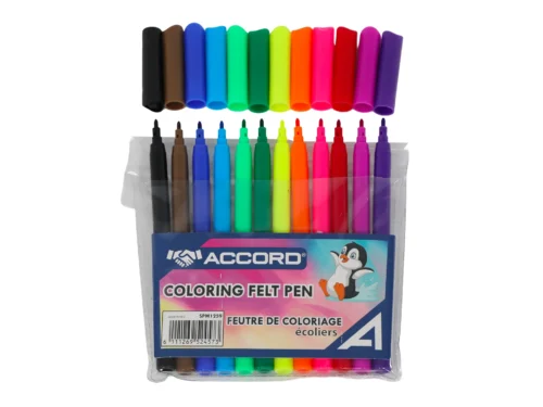 FEUTRES DE COLORIAGE 12 PVC LUXE ACCORD