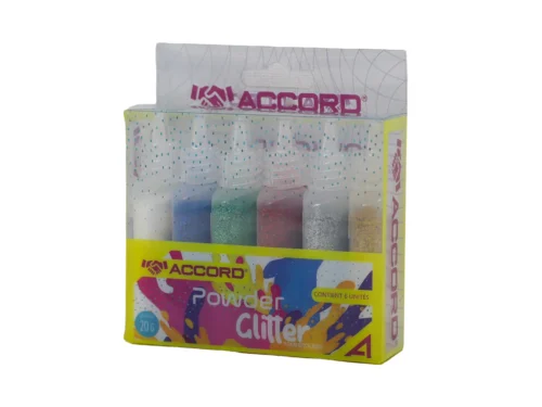 PAILETTES EN POUDRE 6 COULEURS BOUTEILLE 20G ACCORD
