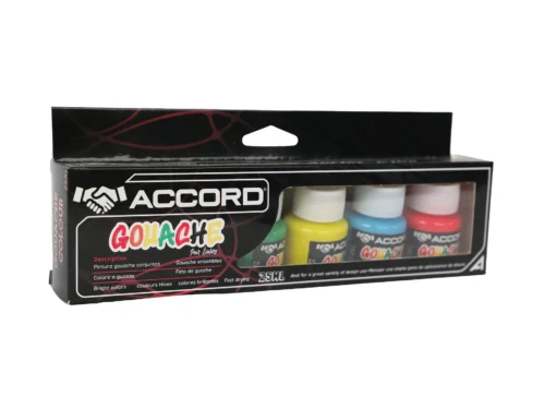 GOUACHE BOUTEILLE 25ML 6 COULEURS ACCORD